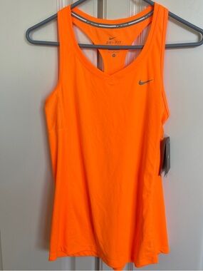 Nike Women’s Dri-FIT Racerback Tank Top - Neon Orange